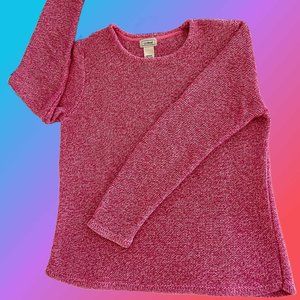 LL Bean Marled Pink Cotton Sweater
